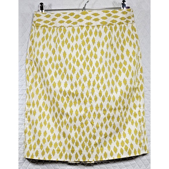 J.Crew Women's Stretch Skirt Size 6 Geometric Diamond Print Knee Length Pencil - Picture 1 of 12